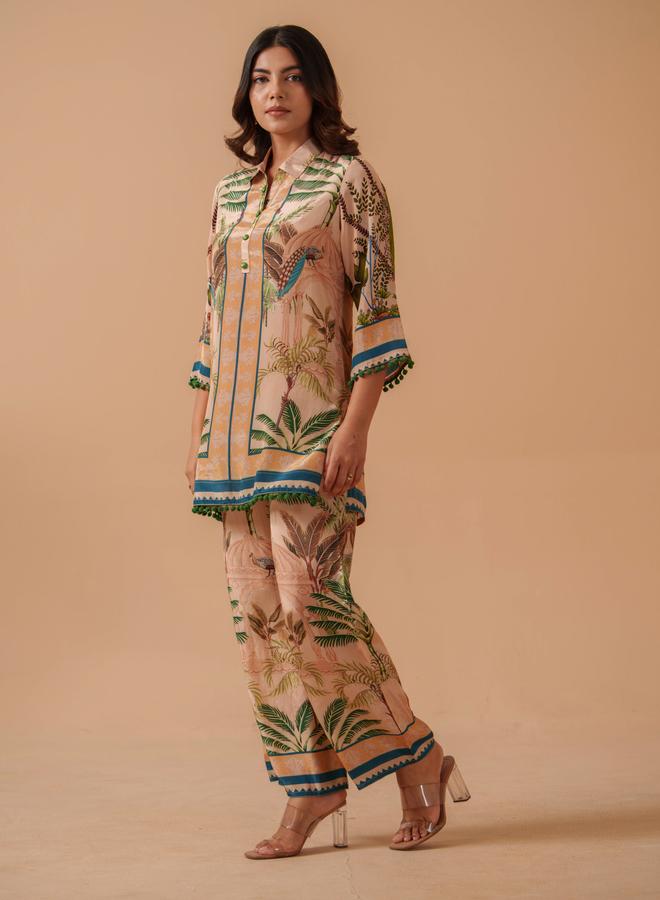 DW Women Tropical Print Tunic and Trousers Co-Ords - Image 1